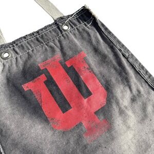 University of Indiana Hoosiers Fan-dom IU Gray Tote Bag Retro‎ Distressed Canvas